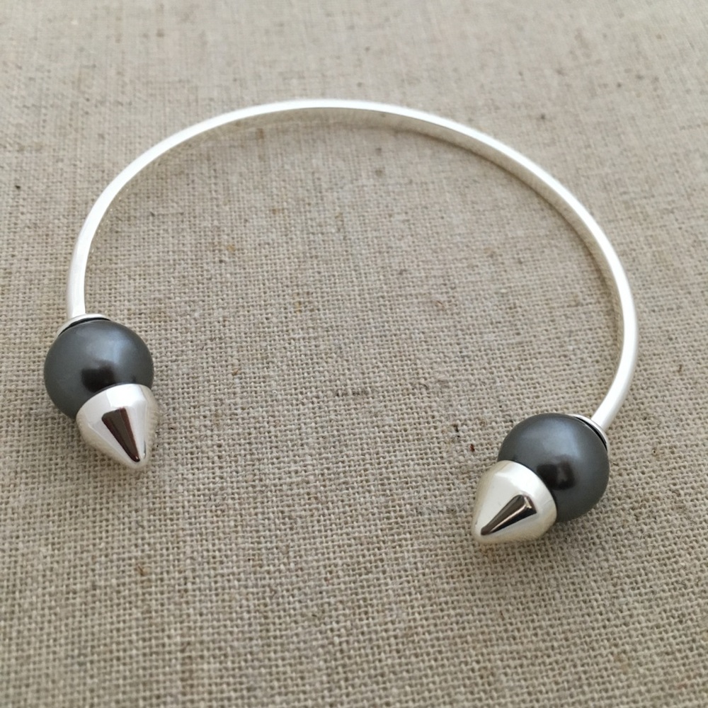 Stella & Dot Pearl Spike Cuff Silver NIB
